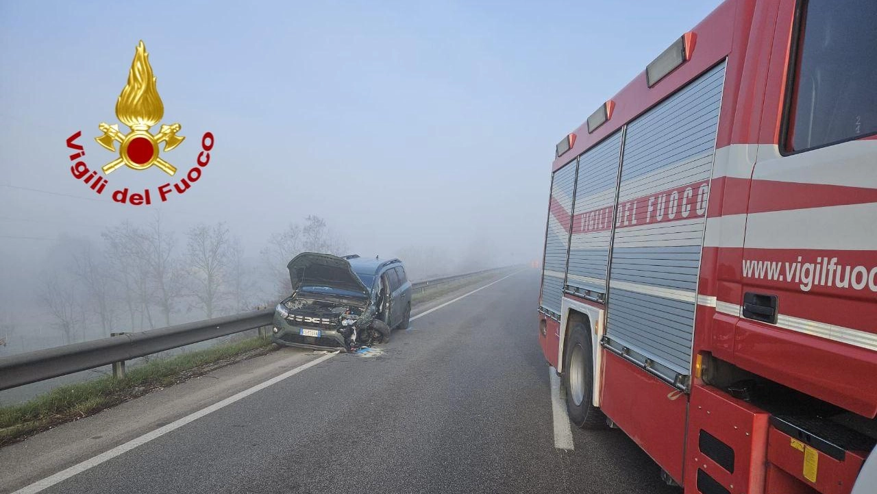 L'intervento dei vigili del fuoco sul luogo dell'incidente