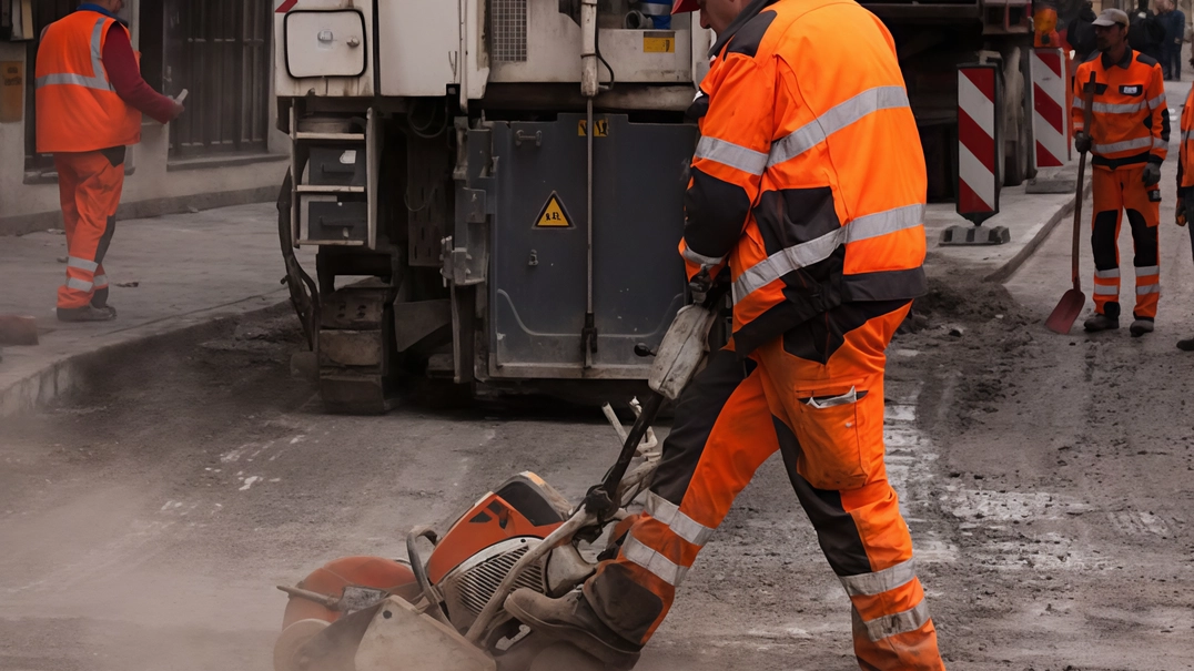 Lavori stradali in una foto di repertorio