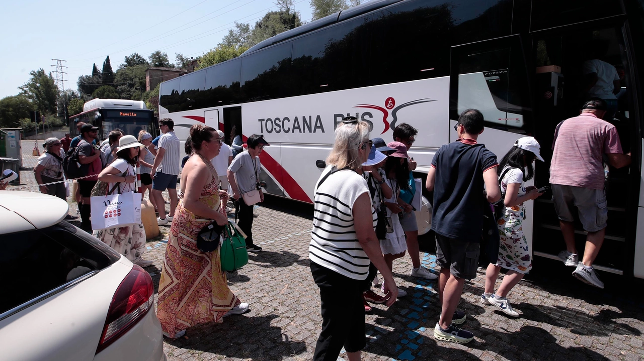 Foto Paolo Lazzeroni-Siena-: SERVIZIO NAVETTA BUS TURISTICI