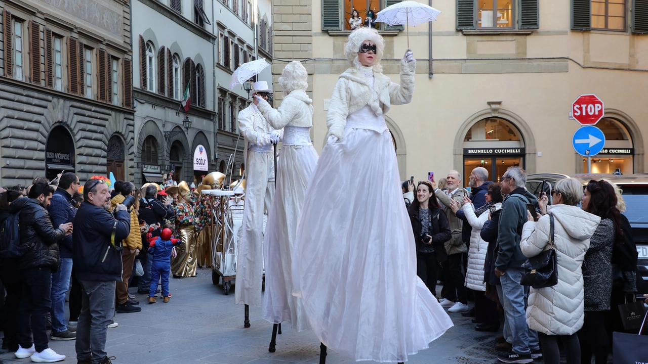 Parata del Carnevale 2024 di Firenze in centro e premiazioni delle maschere in Piazza Signora (Foto Marco Mori/New Press Photo)