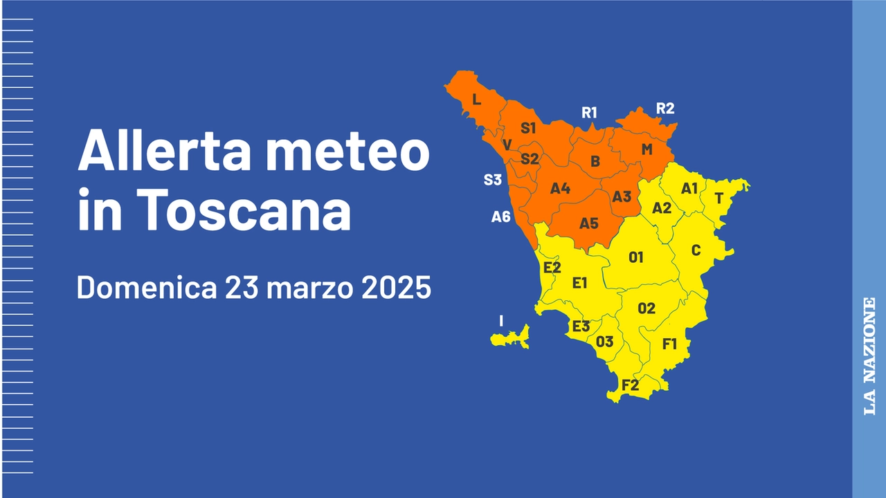 Allerta meteo in Toscana anche domenica 23 marzo 2025