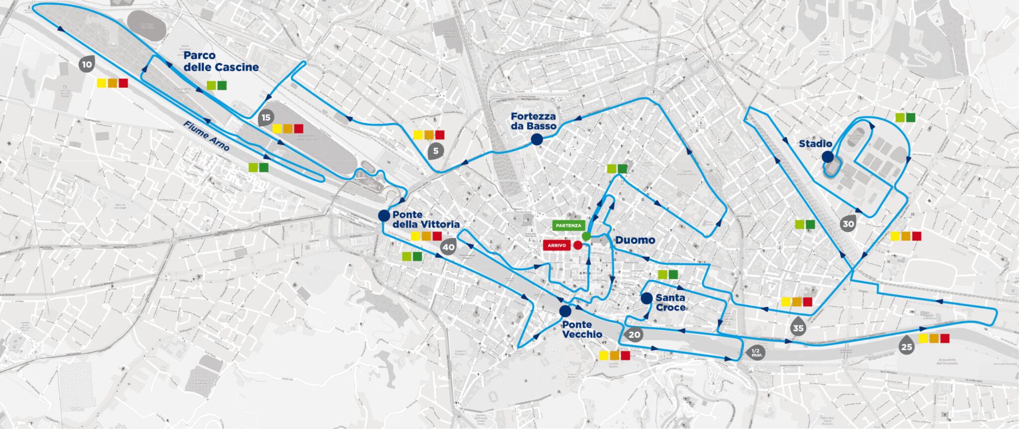 Domenica si corre la Firenze Marathon, percorso sui viali con partenza e arrivo in piazza Duomo