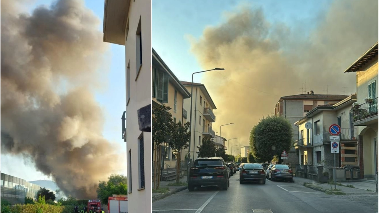 La colonna di fumo che è si alzata nel cielo di Altopascio