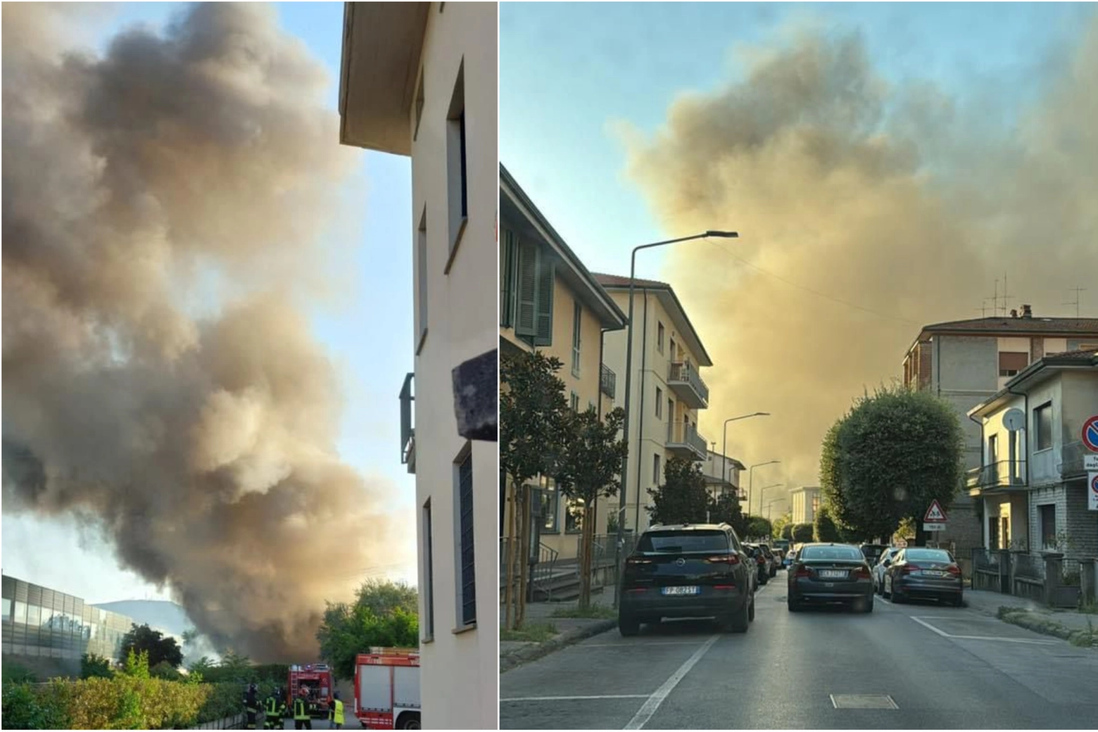 La colonna di fumo che è si alzata nel cielo di Altopascio