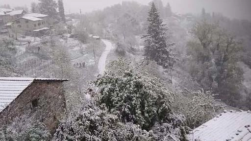 Risveglio con la neve. E stavolta i fiocchi cadono anche sotto i 500 metri di altitudine