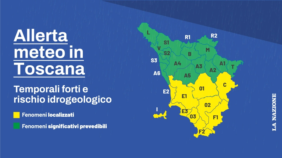 Allerta meteo in Toscana