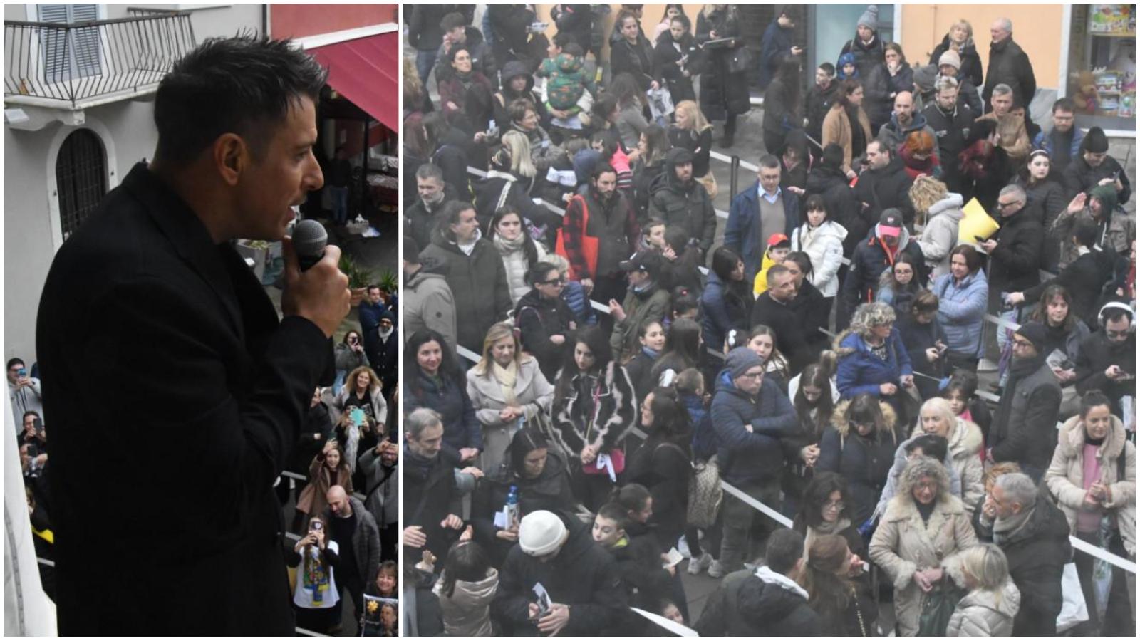 “Vi voglio un mondo di bene”: Gabbani, bagno di folla post Festival a Carrara