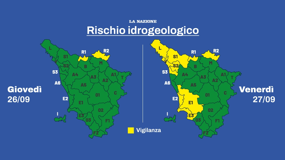 Giù anche le temperature a partire da sabato 28 settembre. Le zone a rischio