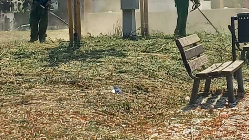 Sfalcio vegetazione e pulizia. Piazza Garibaldi, nuovo volto