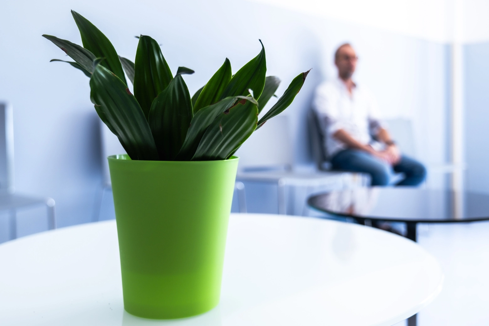 La confortevole sala di attesa per i pazienti