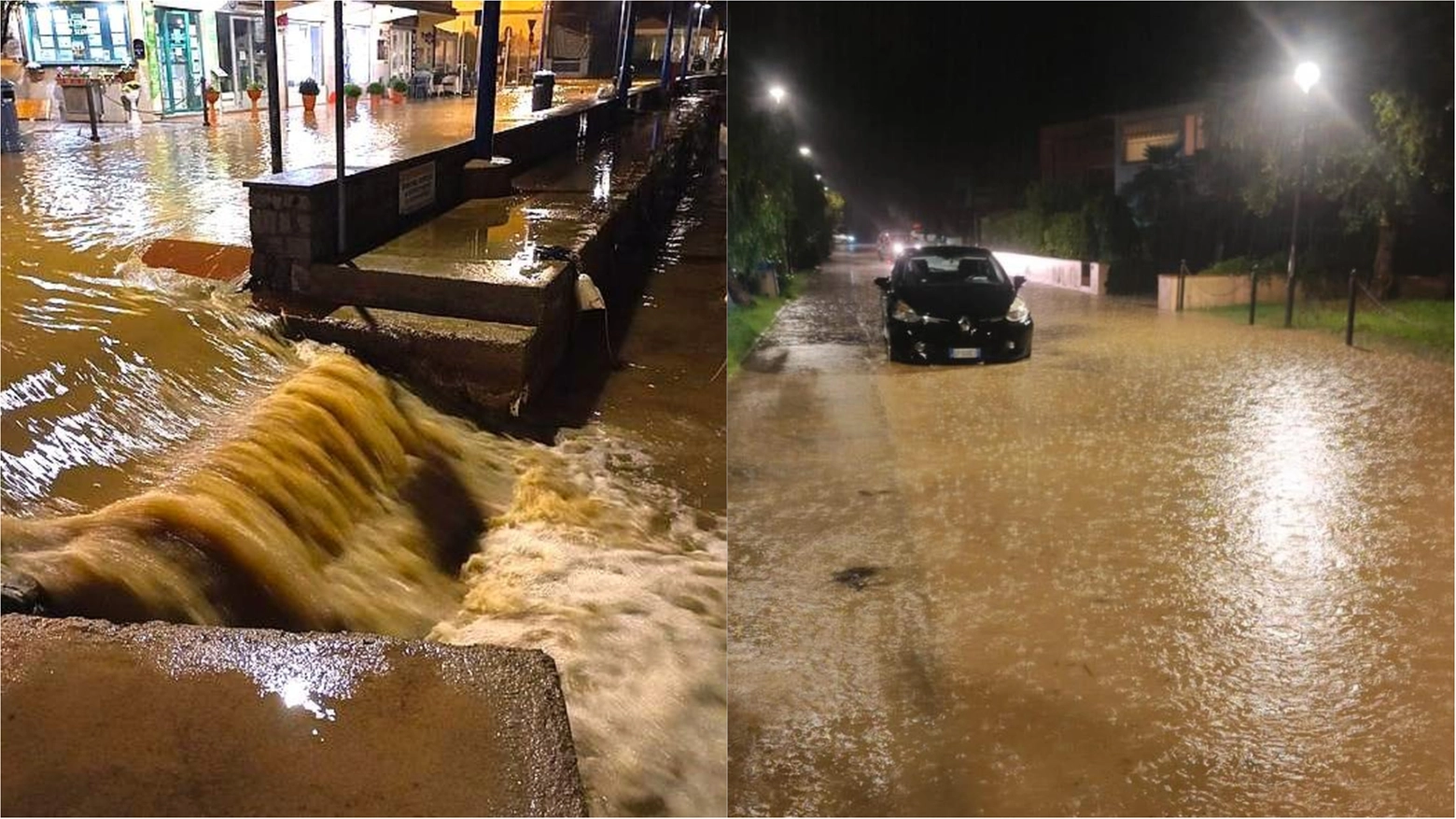 Gli allagamenti a Marina di Campo