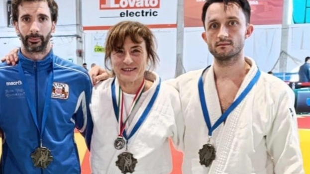 I tre atleti del Judo Club Prato a Bergamo