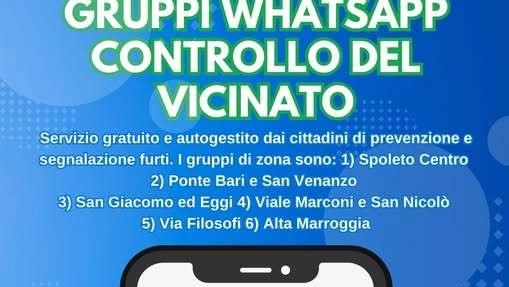 La locandina delle chat whatsapp della pagina Fb “Difendiamo Spoleto“ in prima linea per la sicurezza della città