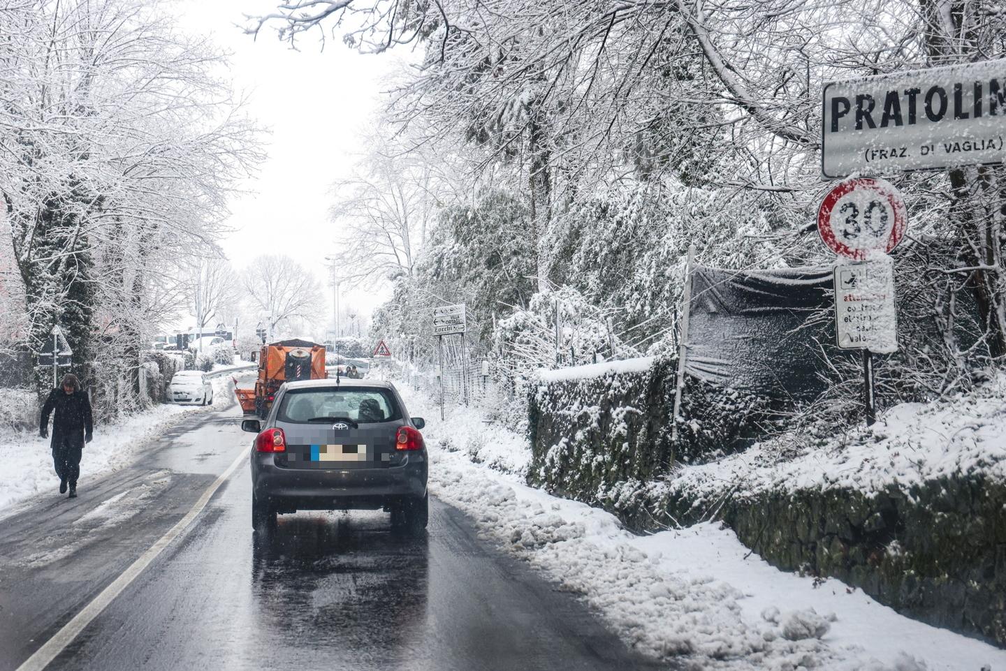 Rischio neve, l’allerta anche nel Fiorentino