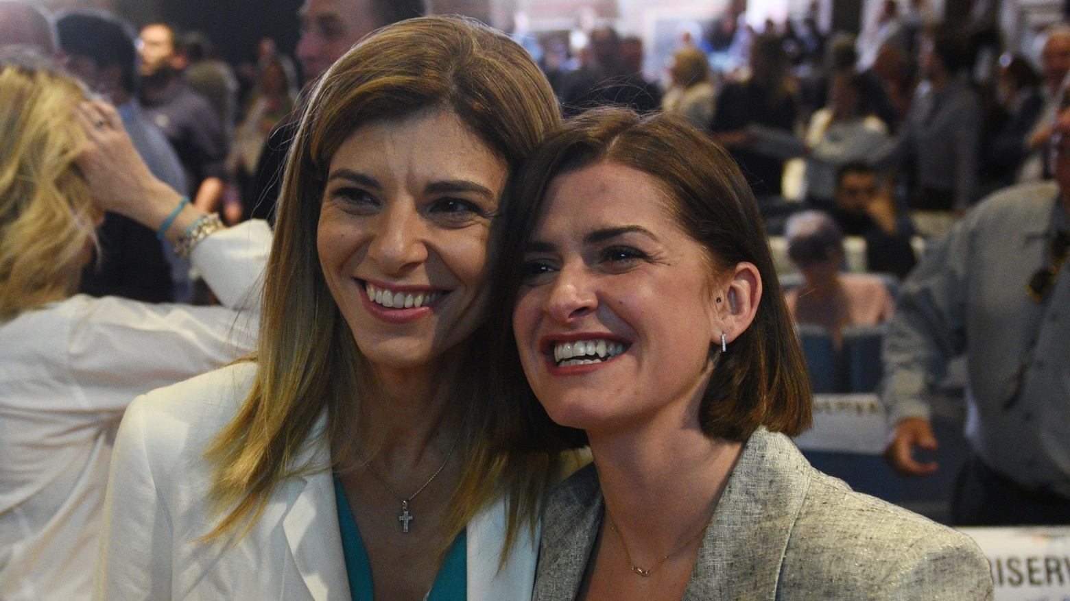 Margherita Scoccia e Vittoria Ferdinandi, le due candidate sindaco di Perugia (Foto Crocchioni)