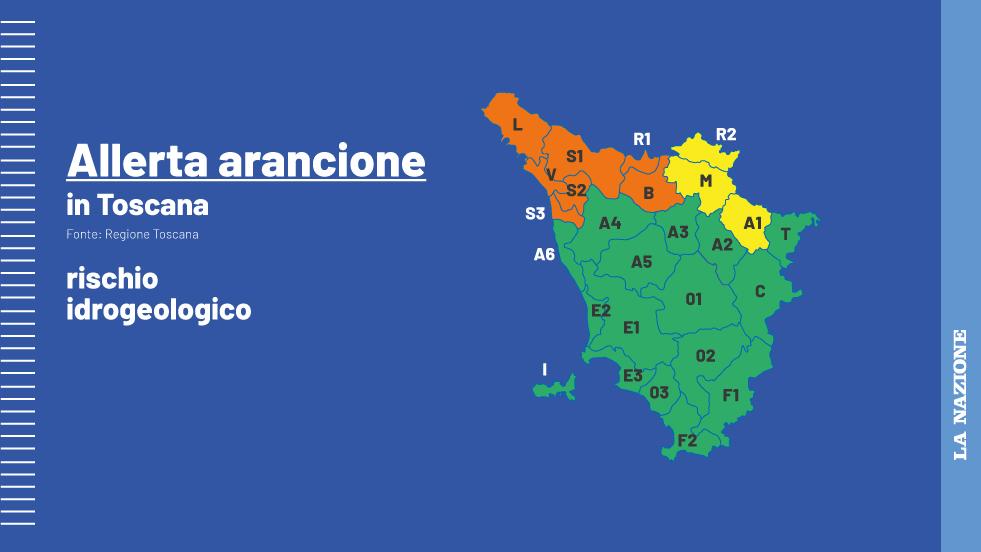 Allerta arancione in Toscana: meteo, le zone delle possibili piogge forti