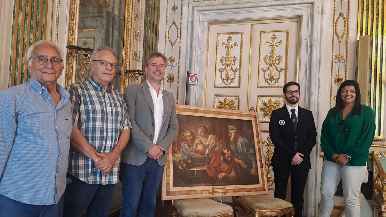 L’artista insieme al sindaco Pardini