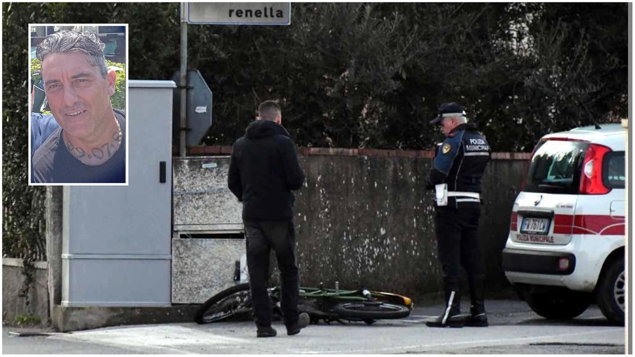 Il luogo dell'incidente in via Romana est alla Renella (Foto Nizza) dove ha perso la vita Emilio Barria (nel riquadro), 44 anni