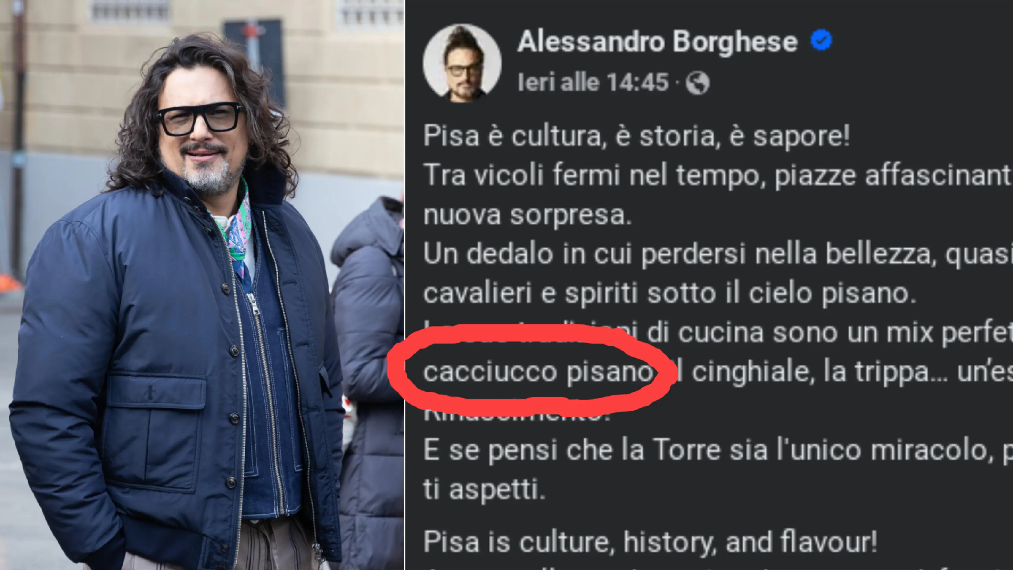 Alessandro Borghese scatena la guerra del cacciucco, derby a tavola tra Pisa e Livorno