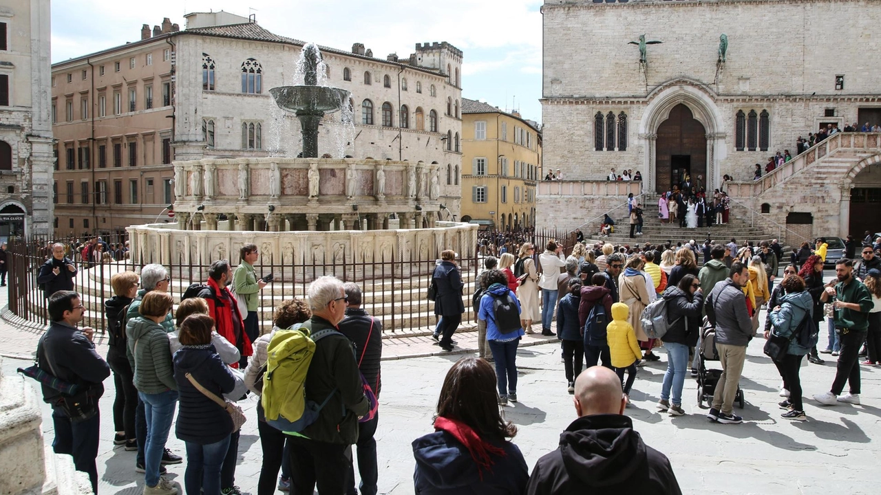 Oltre il 20% dei turisti sceglie l’Umbria per la sua offerta culinaria, nella foto il centro di Perugia