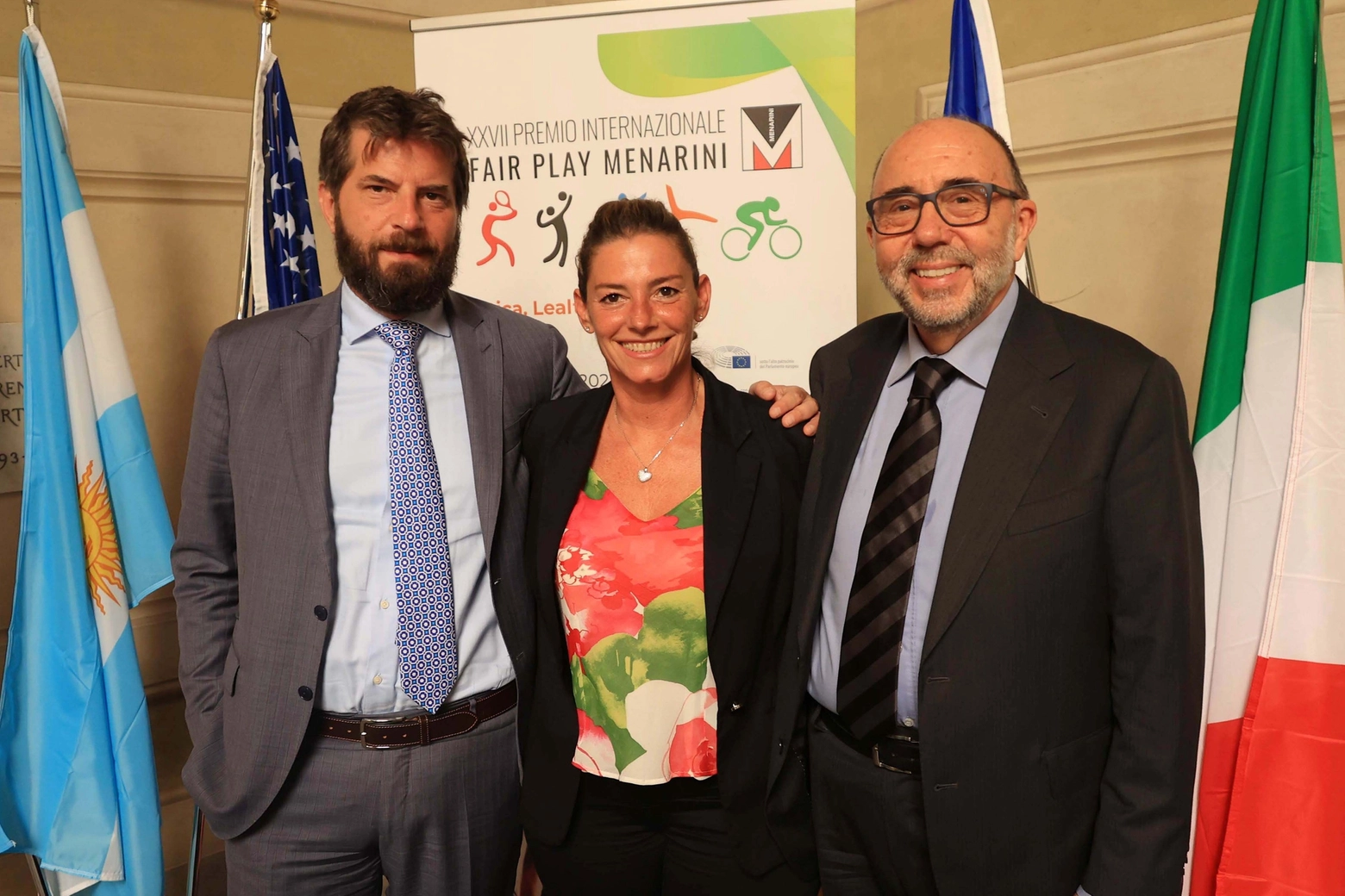 I membri del Board della Fondazione Fair Play Menarini, da sinistra a destra: Ennio Troiano, Valeria Speroni Cardi e Antonello Biscini