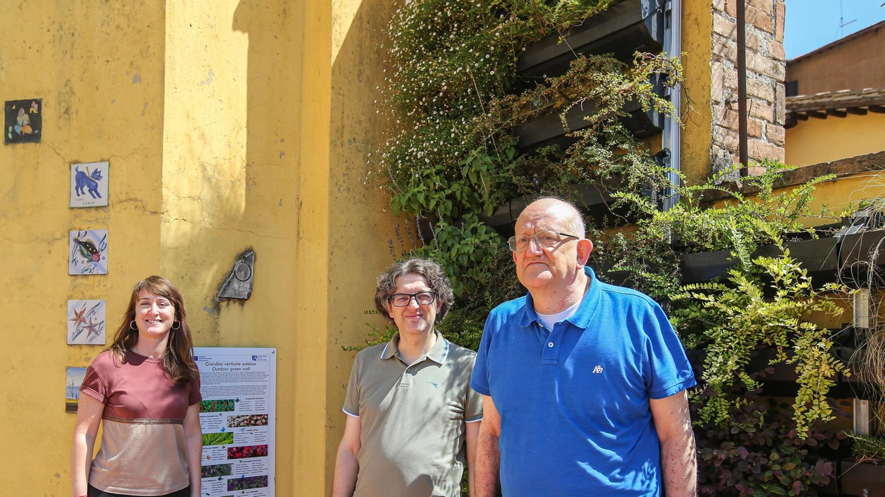 Il giardino verticale installato sulla terrazza panoramica della dimora