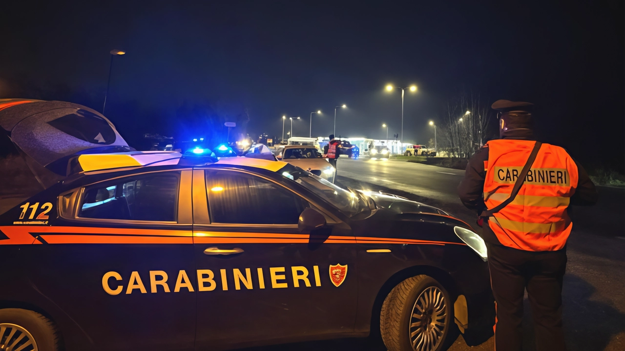 Carabinieri durante i controlli lungo le strade