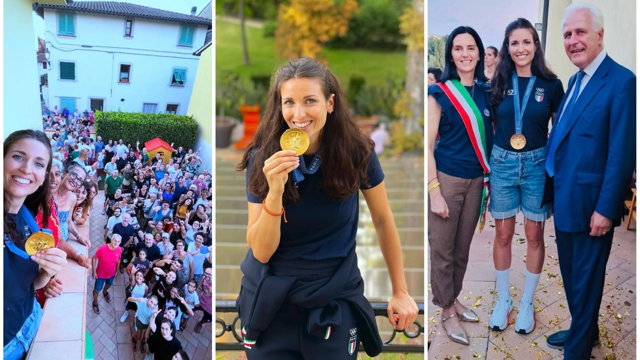 Carlotta Cambi festeggiata a Montopoli. La palleggiatrice toscana ha vinto l'oro olimpico con la nazionale di volley