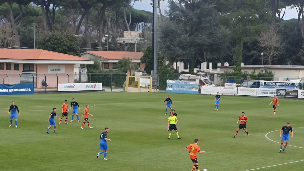 Una fase della partita con il Cenaia in azione