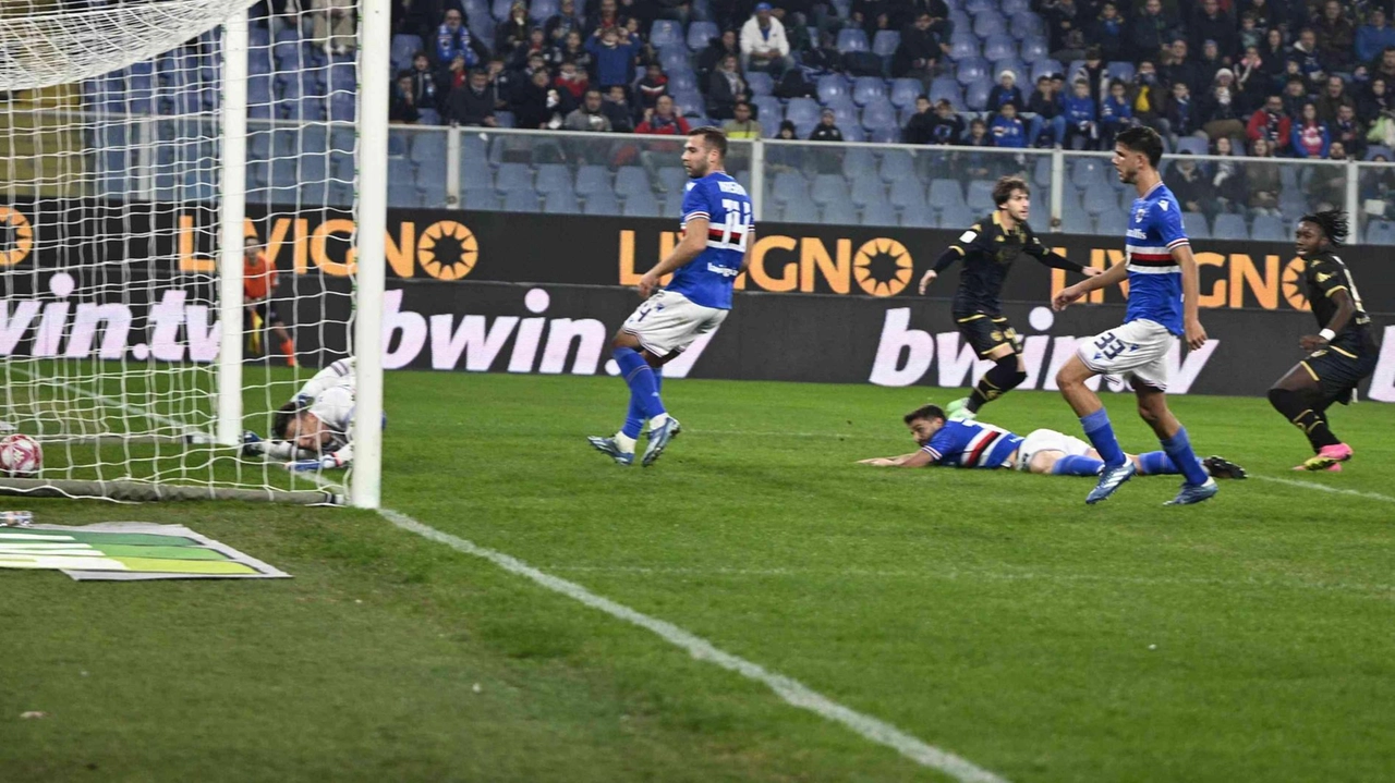 Il gol del provvisorio 1-1 realizzato da Kouda nel derby perso a Genova con la Samp nello scorso campionato, prima partita di D’Angelo alla guida dello Spezia