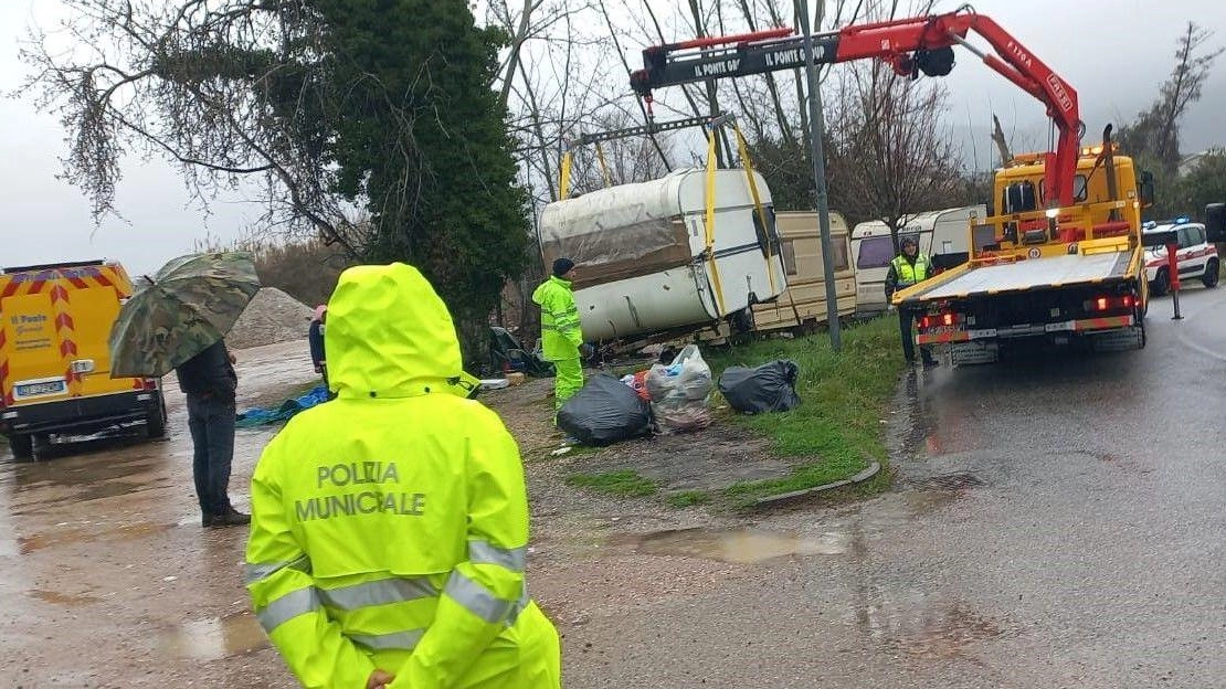 Un recente sgombero nella zona