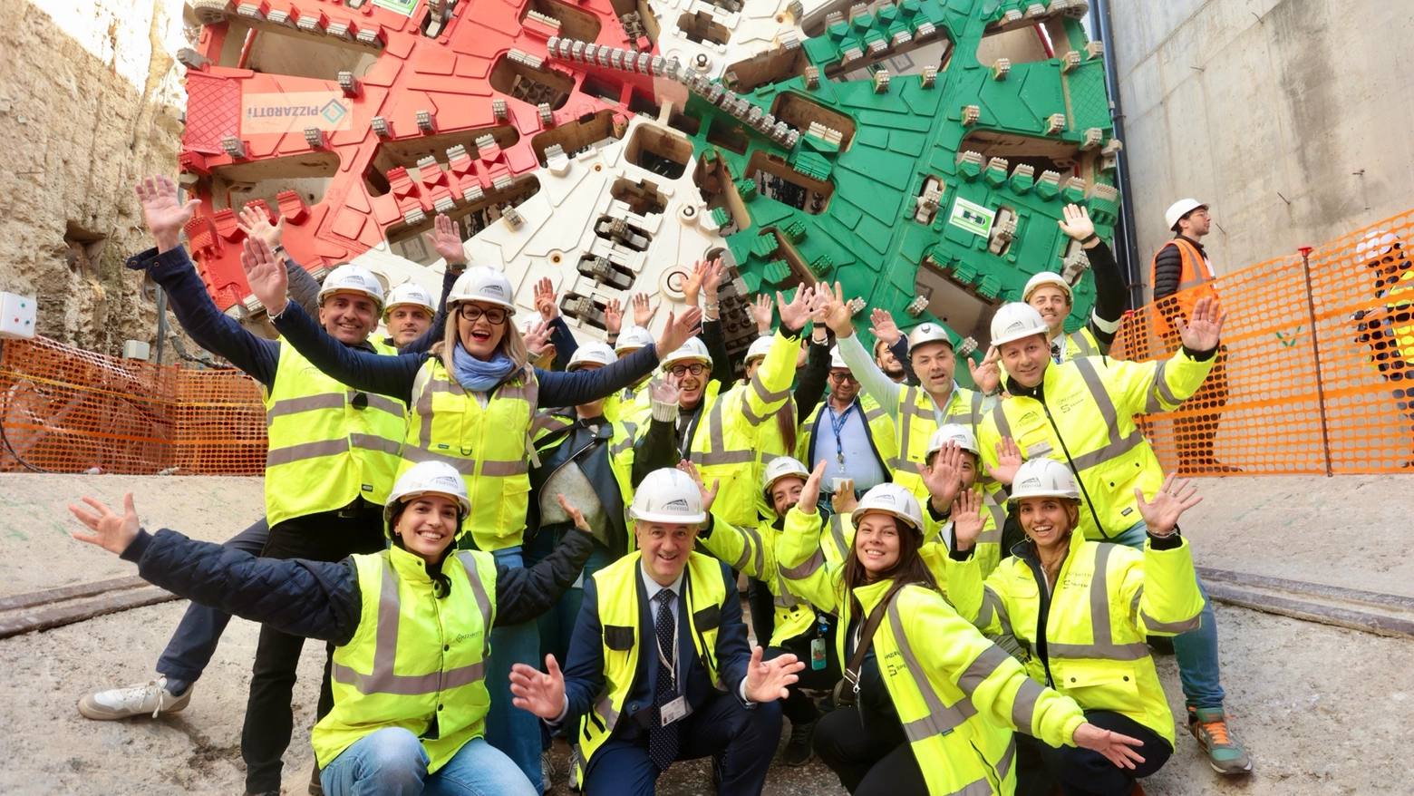 Cantiere Tav a Firenze, la presentazione della talpa Marika (Luca Moggi/new Press Photo)