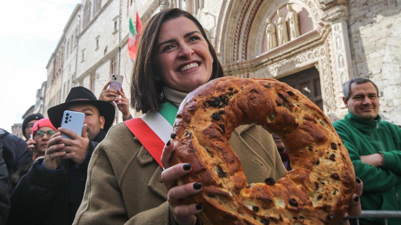 La sindaca Vittoria Ferdinandi a Palazzo dei Priori durante la recente festa di San Costanzo