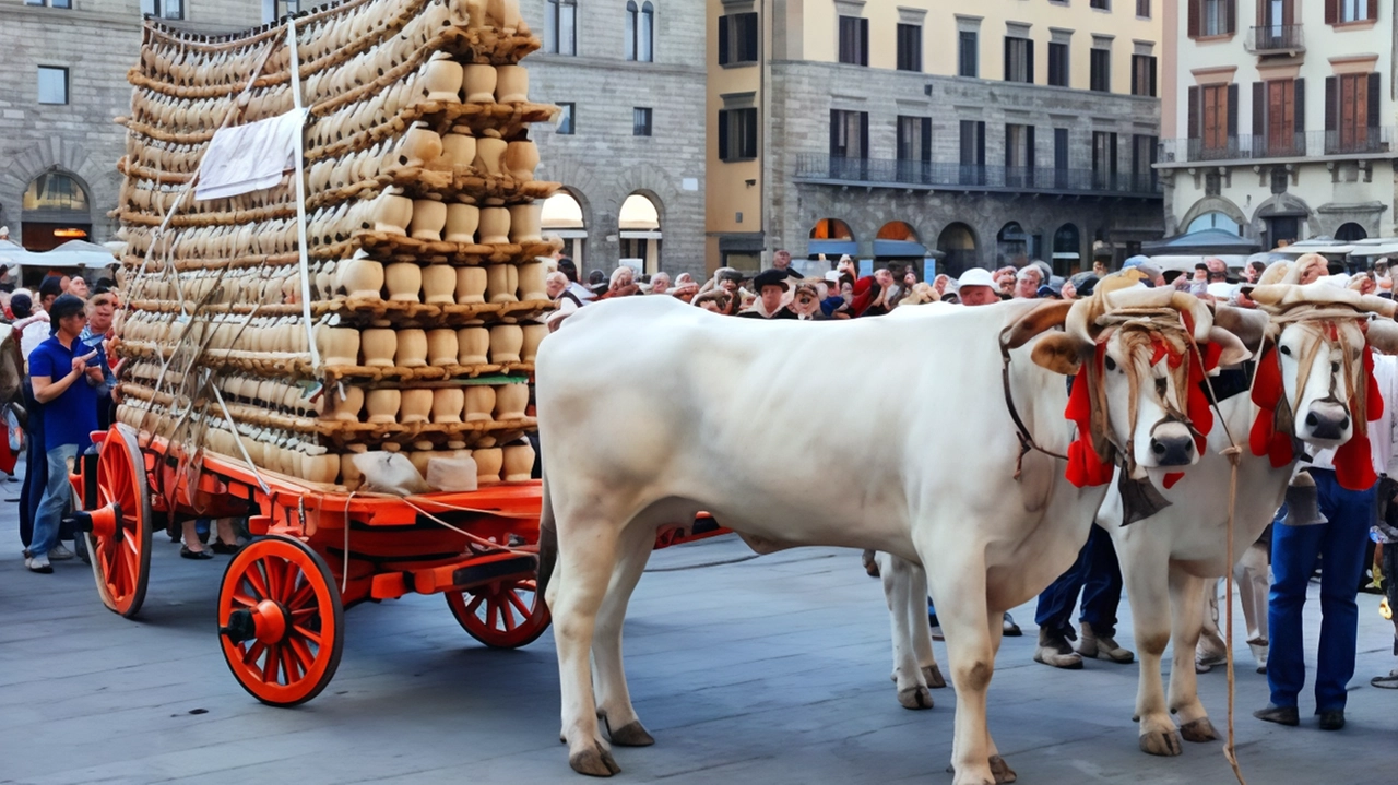 Il Carro Matto di Rufina in piazza della Signoria