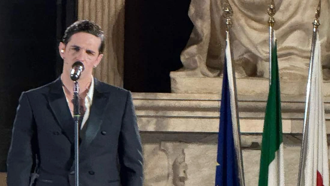 Achille Lauro alla serata Airc in Palazzo Vecchio (Foto Marco Mori/New Press Photo)