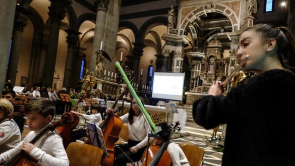 Una delle passate edizione del concerto di Natale in Santo Spirito dell'orchestra del Centro Musicale Suzuki di Firenze