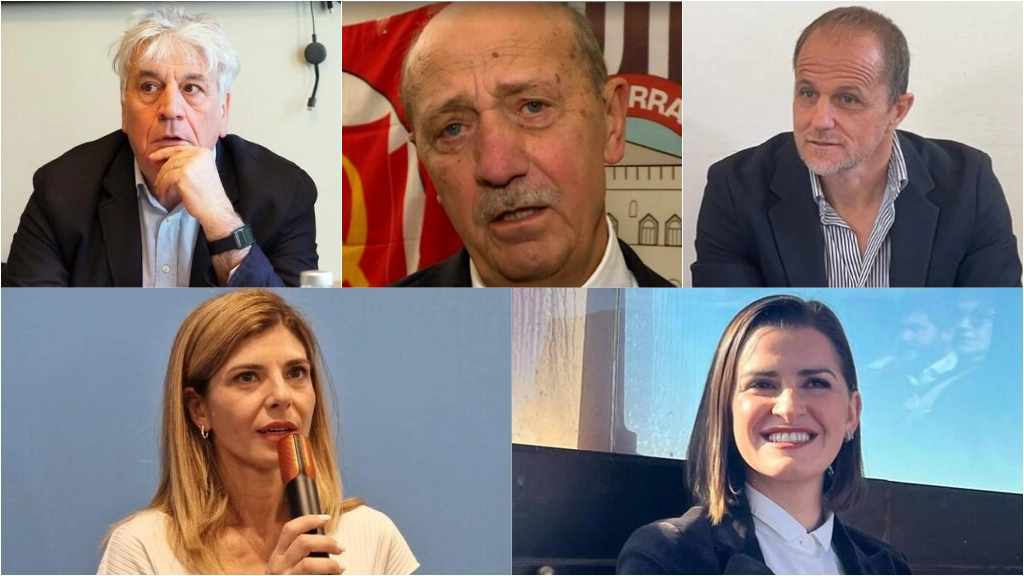Dall'alto a sinistra in senso orario: Massimo Monni, Leonardo Caponi, Davide Baiocco, Margherita Scoccia e Vittoria Ferdinandi