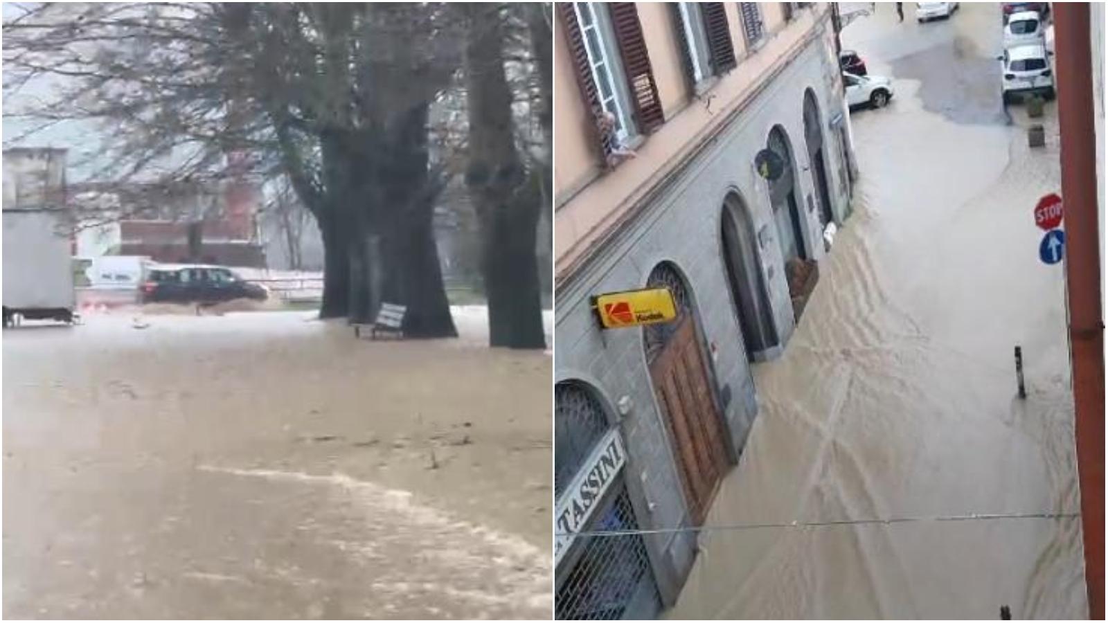 Borgo San Lorenzo in difficoltà: fossi esondati, strade allagate e danni. Allerta rossa