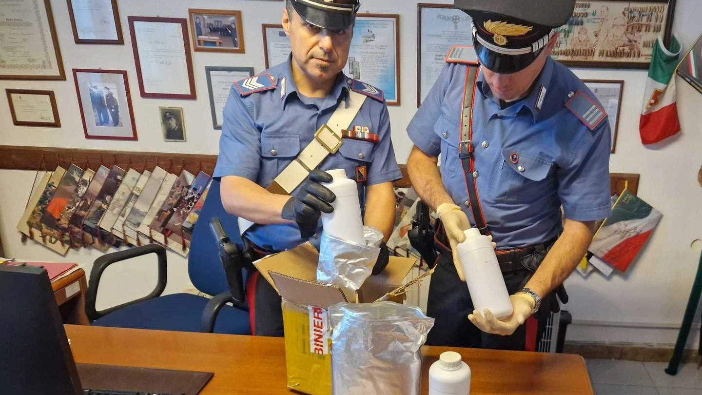 Il materiale contenuto nel pacco sequestrato dai carabinieri