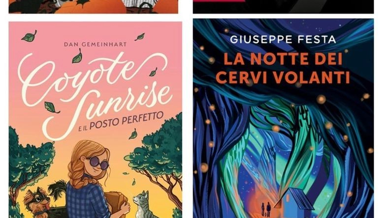 ‘La ragazza della luce’ di Anna Woltz; ‘La notte dei cervi volanti’ di Giuseppe Festa; ‘Coyote Sunrise e il posto perfetto’ di Dan Gemeinhart e ‘Livide zucche’ di Malika Ferdjoukh