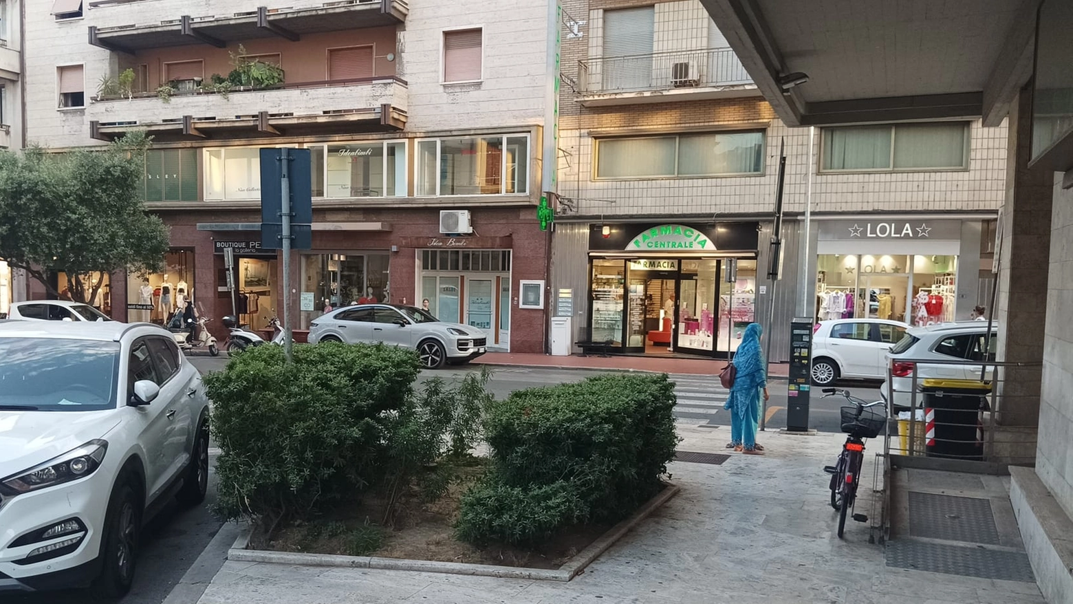La zona di Corso Matteotti dove Severi ha ricevuto il pugno in faccia
