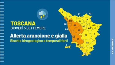 Maltempo Toscana, scatta l’allerta: arancione per il centro-ovest, il resto è in giallo