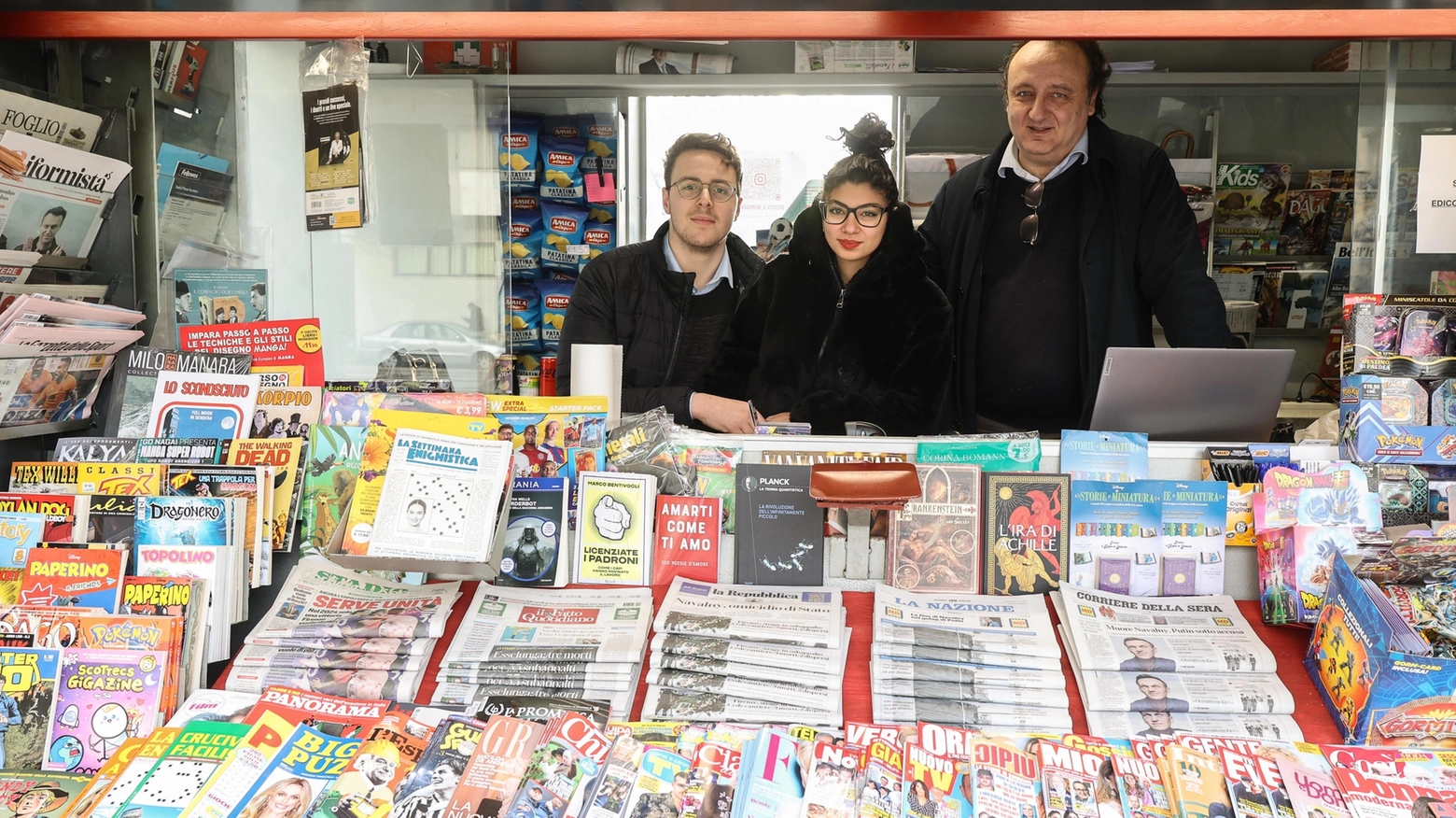 Riaperta l'edicola di viale Morgagni a Firenze (New Press Photo)