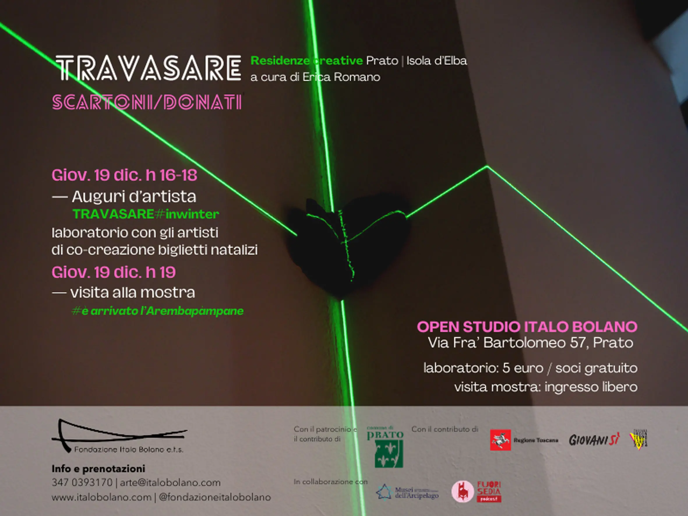 Prato, incontro con laboratorio all'Open Studio Italo Bolano