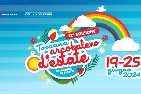 Il logo di Toscana Arcobaleno d'Estate 2024. Tanti eventi in tutta la regione, per una festa "diffusa"