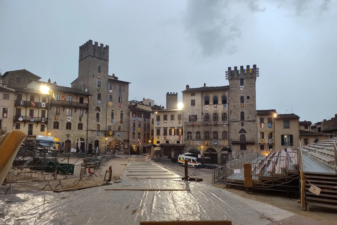 Arezzo, annullate le prove della Giostra del Saracino (Foto Falsetti)