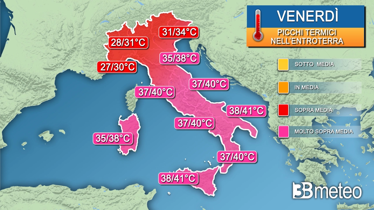 Anticiclone africano: temperature sopra la media