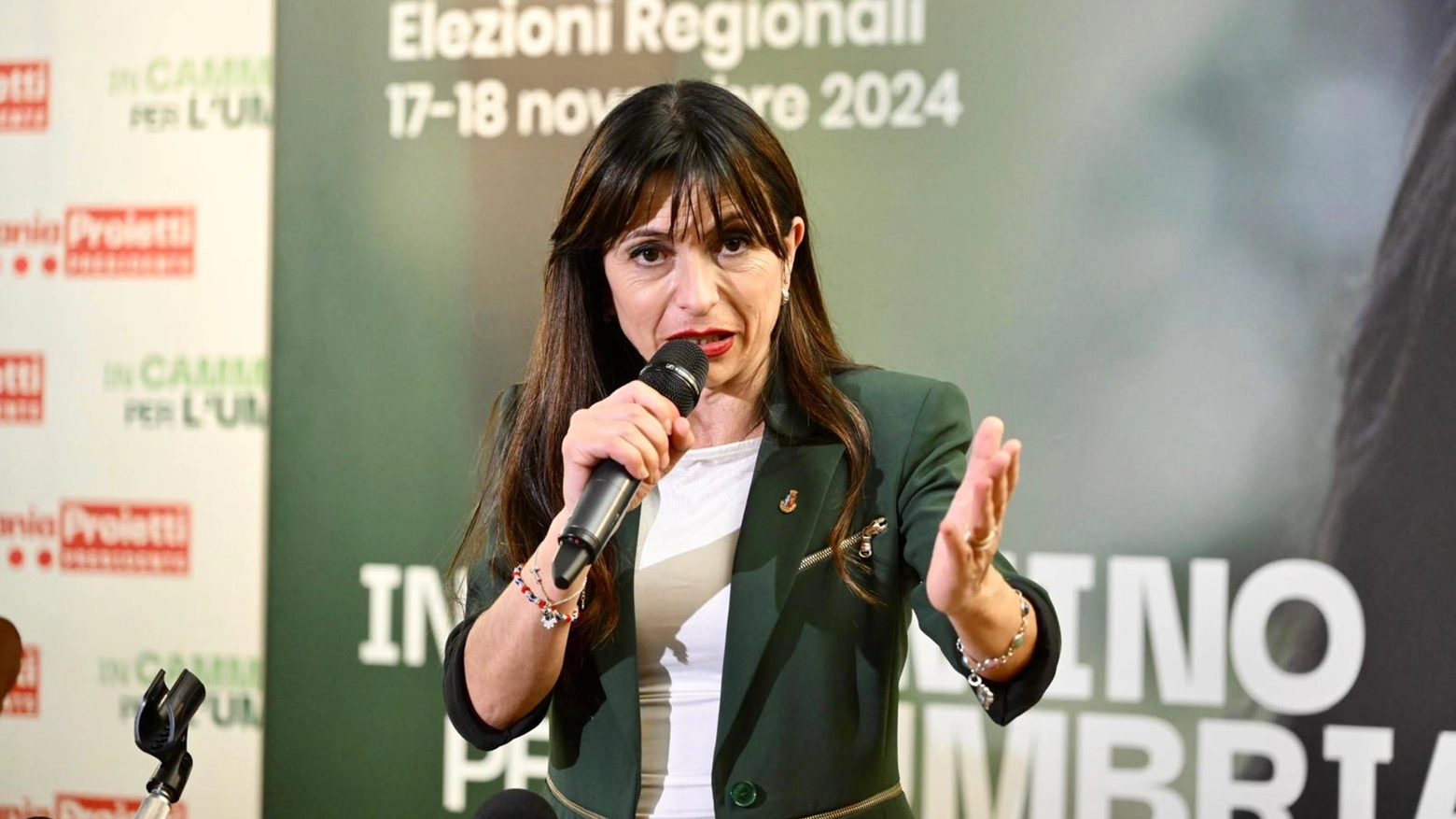 La neo governatrice dell'Umbria Stefania Proietti (Foto Crocchioni)