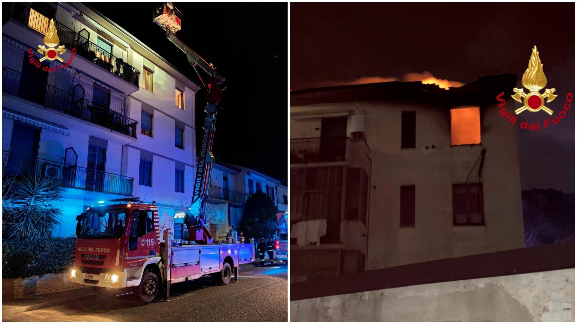 Appartamento in fiamme, evacuato un condominio. I vicini si rifugiano sul balcone: salvati con l’autoscala