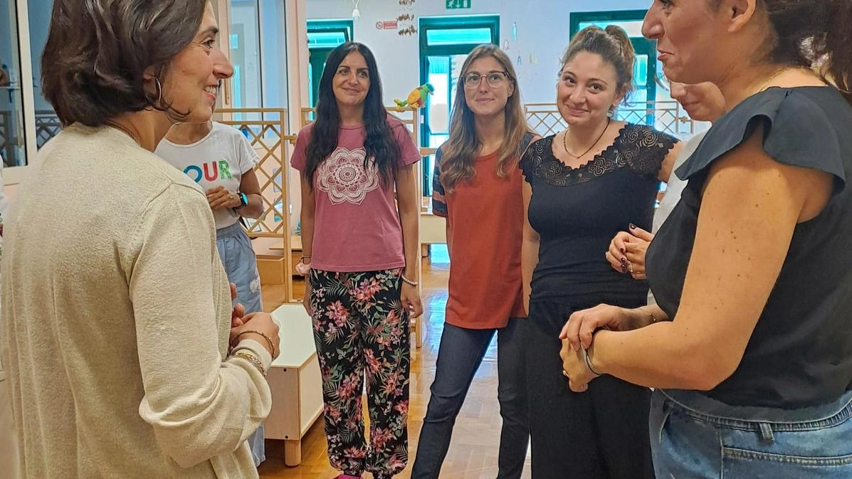 L’assessore Sara Martini in visita agli asili nido d’infanzia comunali per l’inizio dell’anno scolastico Foto Germogli